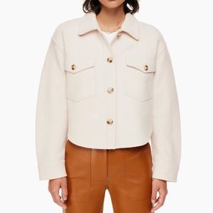 Wilfred Free Ganna Cropped Shirt Jacket in Heather Bone